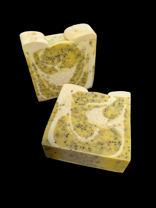 lemon poppy seed cake scented handmade soap from cape coral